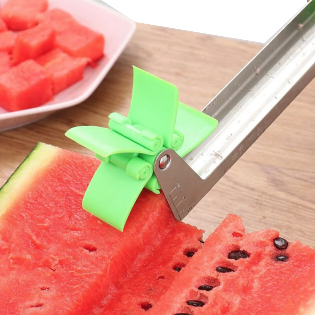 

New Watermelon Slicer Cutter Tongs Corer Fruit Melon Stainless Steel Tools Watermelon Cut Refreshing Watermelon Cubes Kitchen