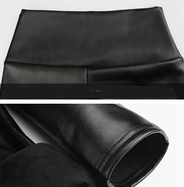 Autumn Winter Bottoming Pants Trousers Women  Pu Leather Pants Female 2018 New Thickened High Waist Black Matte Leggings (1)