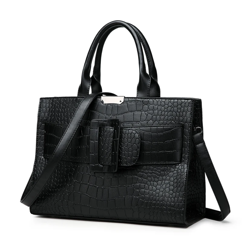 الأزياء التمساح النساء حقائب عالية الجودة بو الجلود النساء Crossbody أكياس كبيرة قدرة حمل السيدات الأعلى مقبض حقيبة العلامة التجارية