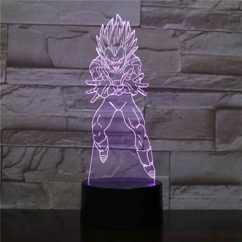 Фигурка "Dragon Ball" атмосферная настольная лампа Lampara Супер Saiyan Goku Usb 3d светодиодный ночник прикроватный сенсорный Сенсор освещение лампа