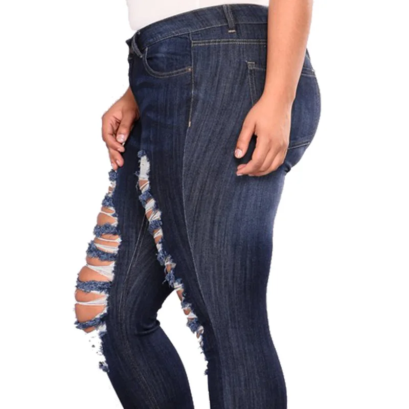 Ladies hole Jeans plus big size, 4XL to 7XL high waist trouser aesthetic,denim mom,jean boyfriend for women,zaraing ankle