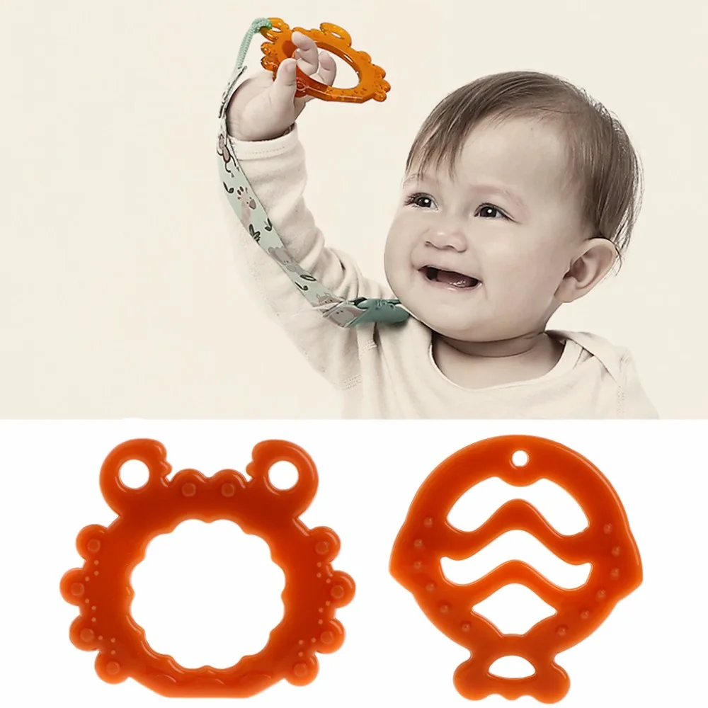 Safety Toddler Baby Teether Chew Toy Nano silver Silicone Pendant Grind