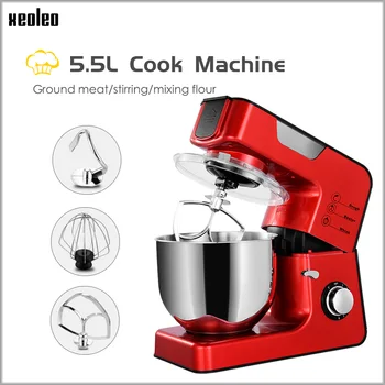 

XEOLEO Vertical Dough mixer Planetary Food Mixer Meat grinder Electric juicer machine Dough press function 5.5L 8 speeds 1000W