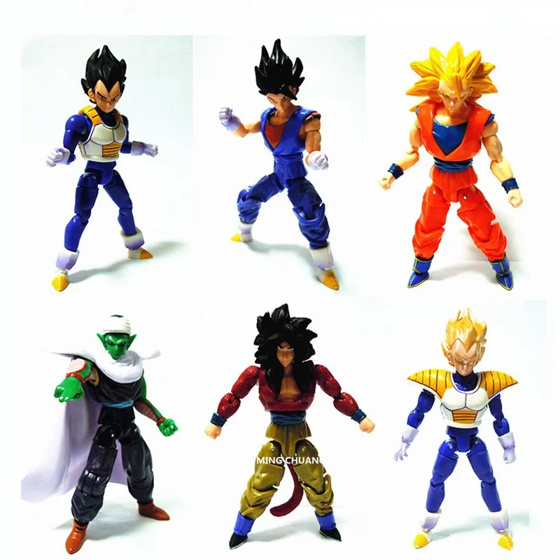 6Pcs/set Super Saiyan Son Goku Goten Gotenks Vegeta Piccolo Gohan Tianxia DBZ Plastic Action Figure Toy OPP D548 | Игрушки и хобби