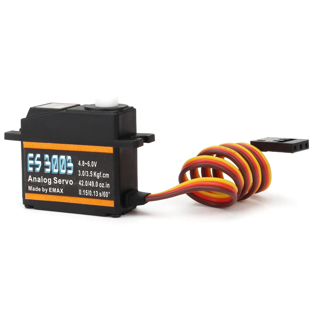 

Official Emax Servo ES3003 17g 3.5kg 0.13sec 23T Plastic Gear Analog For RC plane ES3103 Upgrade