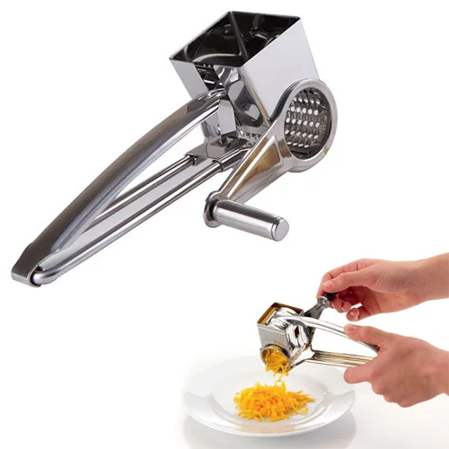 Stainless Steel Rotary Hand Held Cheese Grater Portable Kitchen Craft
