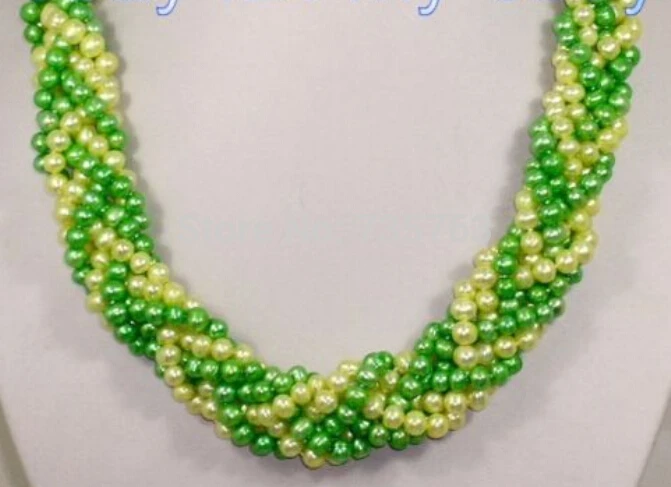 

HOT 0014326 HANDCRAFT Yellow Green Freshwater Pearl Necklace Shell Flower Cameo Clasp