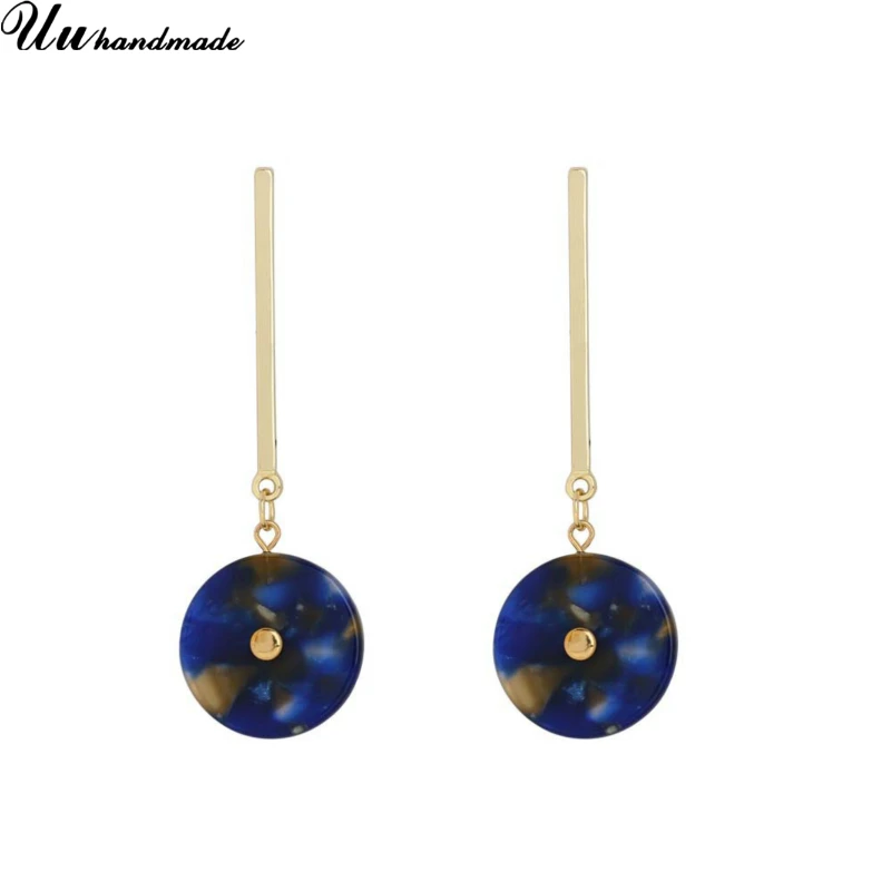 

Statement Round Acrylic Long Earrings 2018 for Women Fashion Simple Geometric S925 Silver Needle Earring Vintage Jewelry Earings