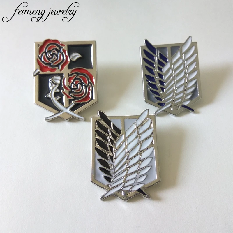 

Japanese Anime Attack on Titan Brooch Shingeki no Kyojin Scouting Legion Liberty Wings Badge Men Women Fashion Brooch Pin