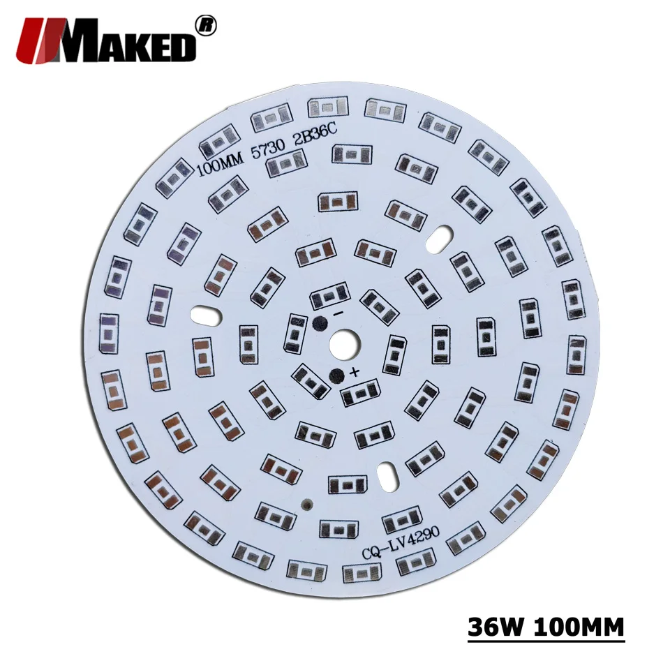 36 Вт 24 Вт 100 мм светодиодный PCB без SMD570 устанавливать светодиодный под давлением алюминиевых лампы пластины 3/5/7/9/12/15/18/24/30/36 Вт светильник Панель для светодиодный лампы вниз светильник