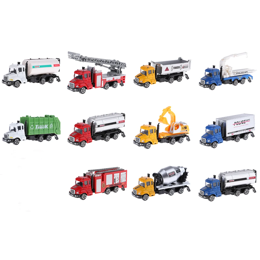 1/64 Truck Model Pull Back Construction Engineering Truck Vehicles Toy for Kids DIY Play Kits For Boys Children Educational Toys