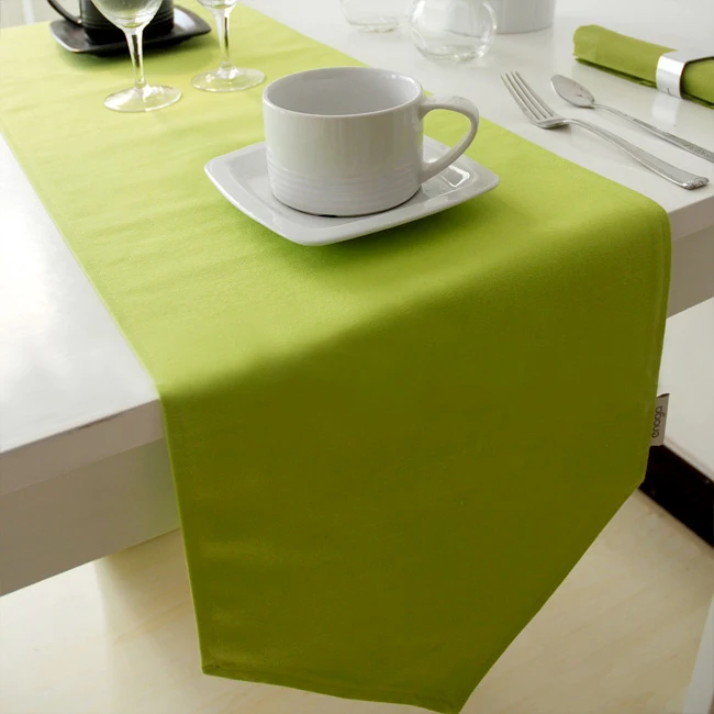 pure color spring green table runner decoration Hot selling coral party