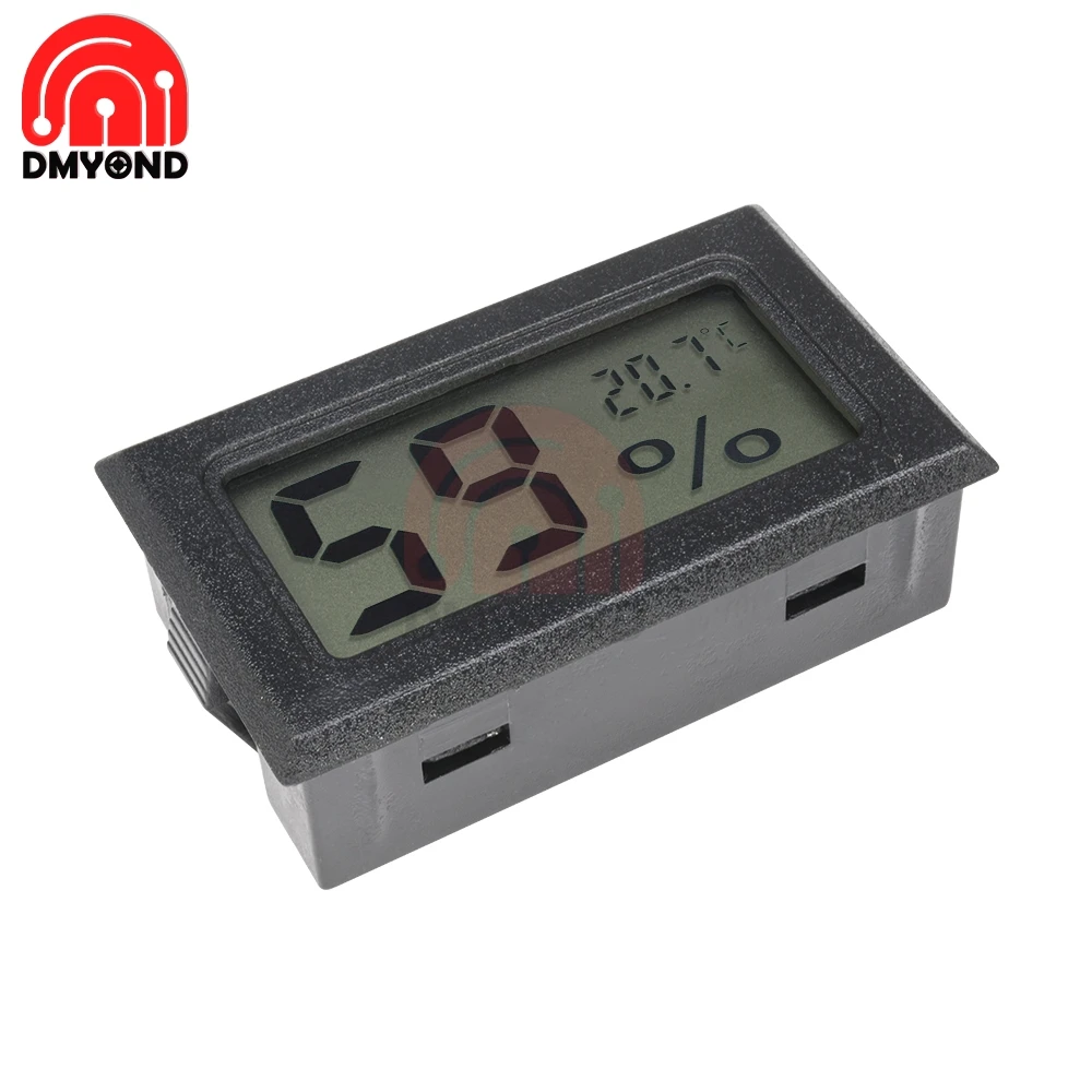Крытый мини ЖК-цифровой термометр гигрометр удобный датчик температуры измеритель влажности измерительные приборы - Цвет: Черный