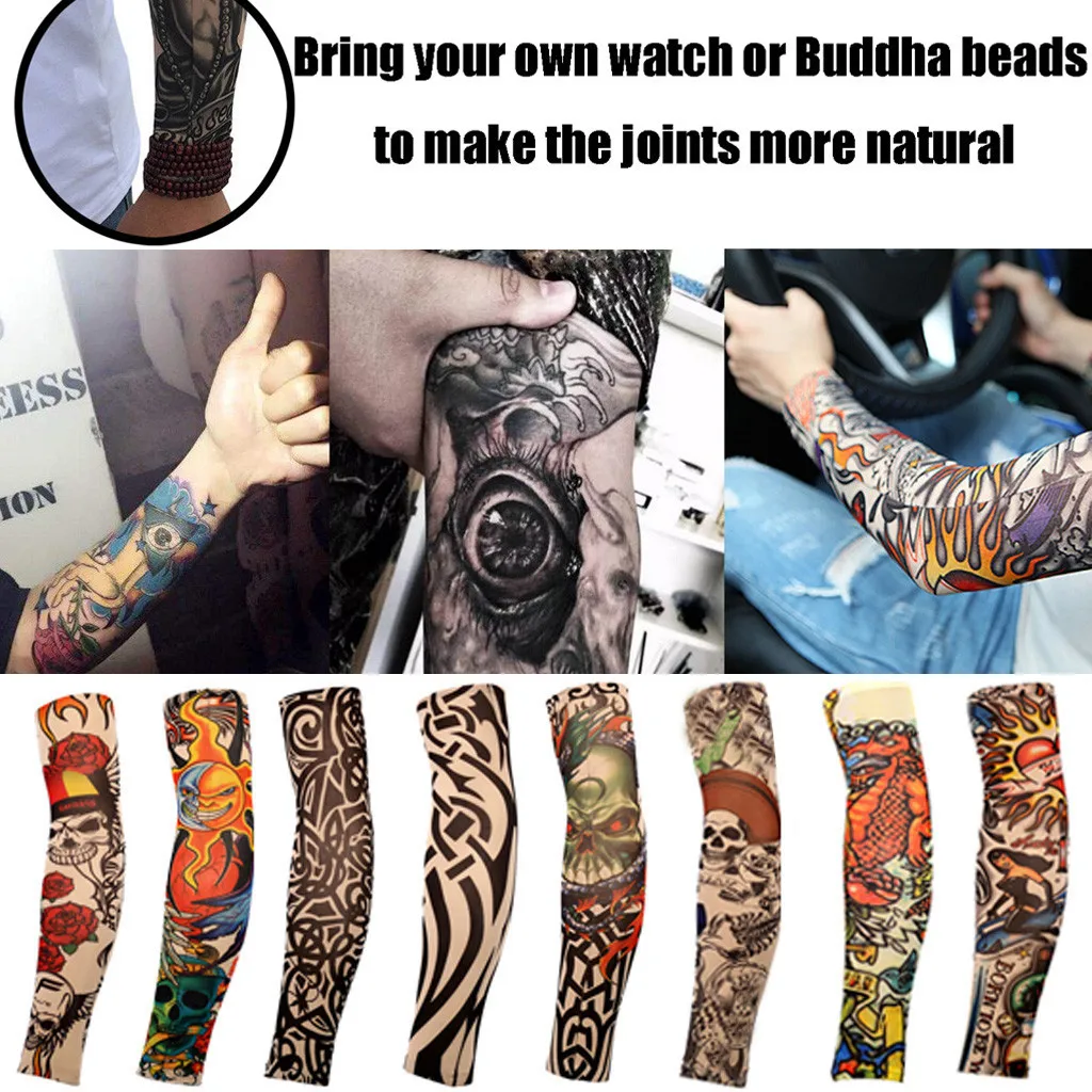 

8PCS Tattoo Sleeves Arm Warmer Unisex UV Protection Outdoor Sunscreen Temporary Fake Tattoo Arm Sleeve Warmer SleeveAccessories