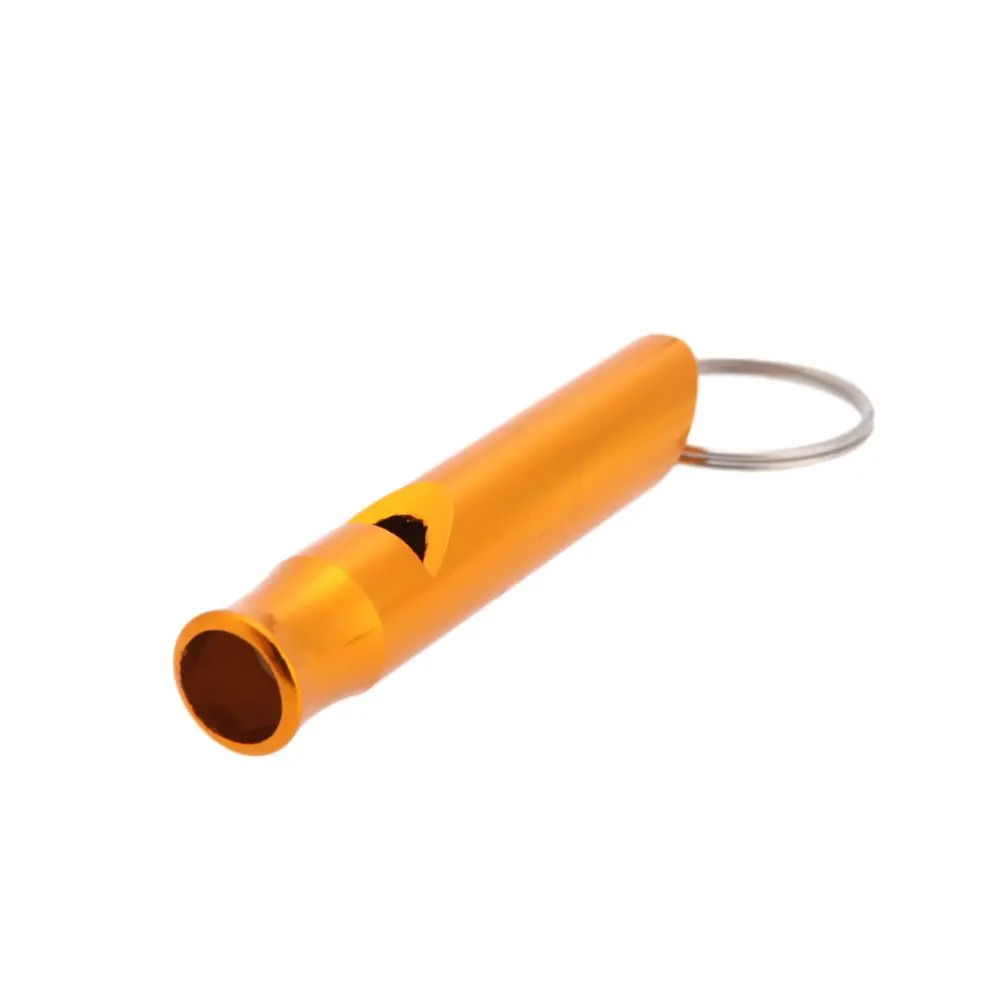 

1pcs Mini Emergency Outdoor Hiking Camping Aluminum Survival Whistle with Keychain Gold