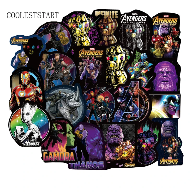 

108 Pcs/Lot Cartoon Stickers For Marvel Thanos Super Hero For Notebook PC Skateboard Bicycle Car Moto DIY Waterproof Sticker