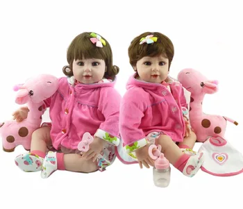 

Lovely bebe reborn toddler girl baby dolls 22" 55cm soft silicone vinyl reborn baby dolls toys for children gift lol bonecas