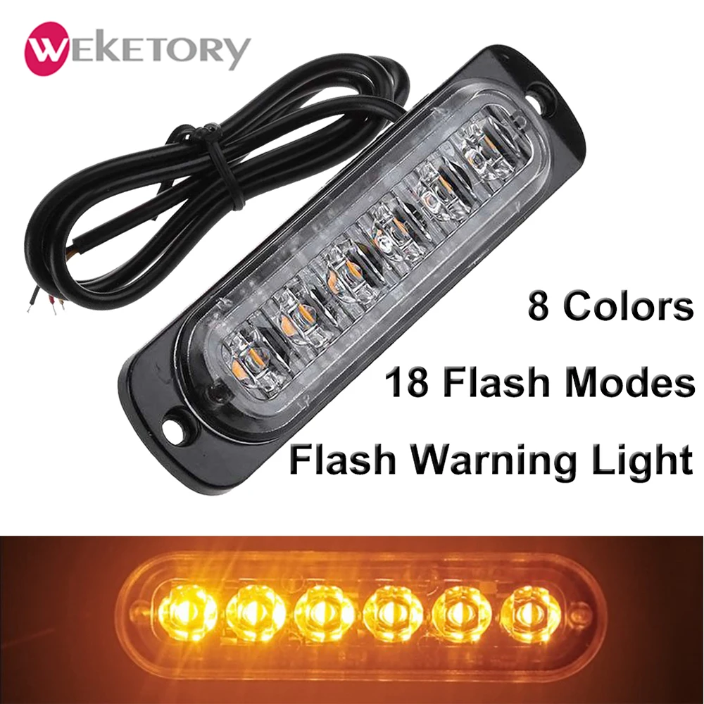 

Car Warning Light Bar Slim Work Light 12V 24V Amber Emergency Beacon Warning Hazard Flash Strobe Lamp for Trucks Motorcycles