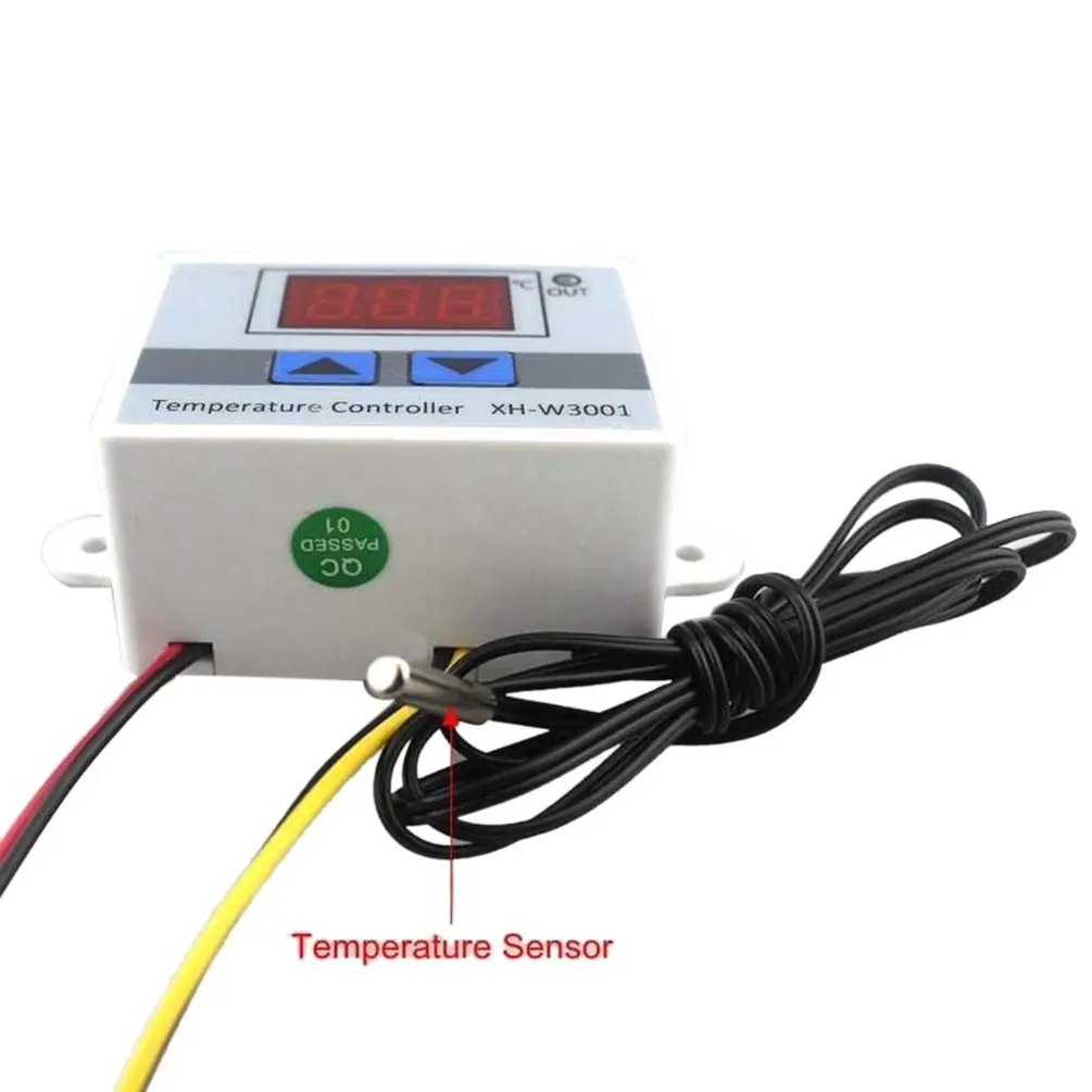 12V 24V 220V Digital LED Temperature Controller Thermostat Control Switch Waterproof Probe Wire Connect High Sensitivity Sensor