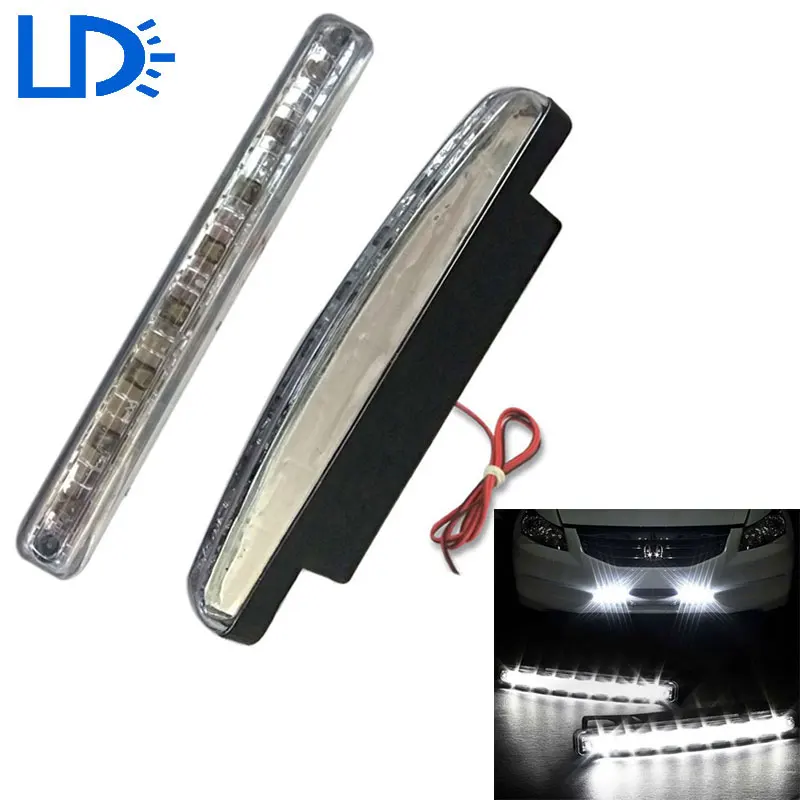 2pc LED Car Lights White DRL LED Daytime Running Lights Auto Lamp Car