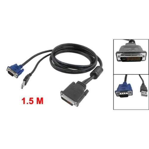 Gtfs-ноутбук DVI 30 + 5 Булавки VGA 15 Булавки и USB Кабель-адаптер Мониторы 1.5 м кабель