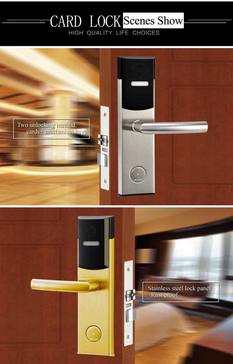 Stainless Steel Free Software Electronic Door Lock Keyless Digital Smart Door Lock Smart Entry For Home or Hotel System