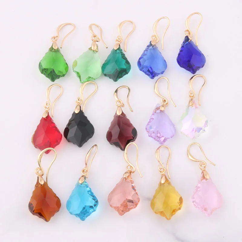 

Royalhouse Drop Crystal Earring Glass Earrings for woman charm Dangle Brinco Christmas Ear Accessories engagement ring