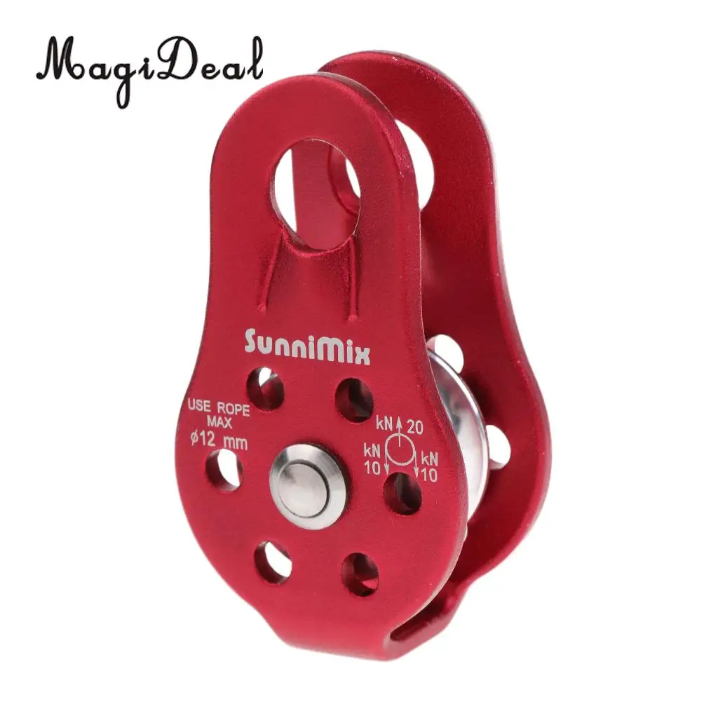 MagiDeal 20KN General Purpose Fixed Side Single Bearing Rope Pulley & 24KN Rope Grab Protecta Rock Climbing Arborist Rescue Gear