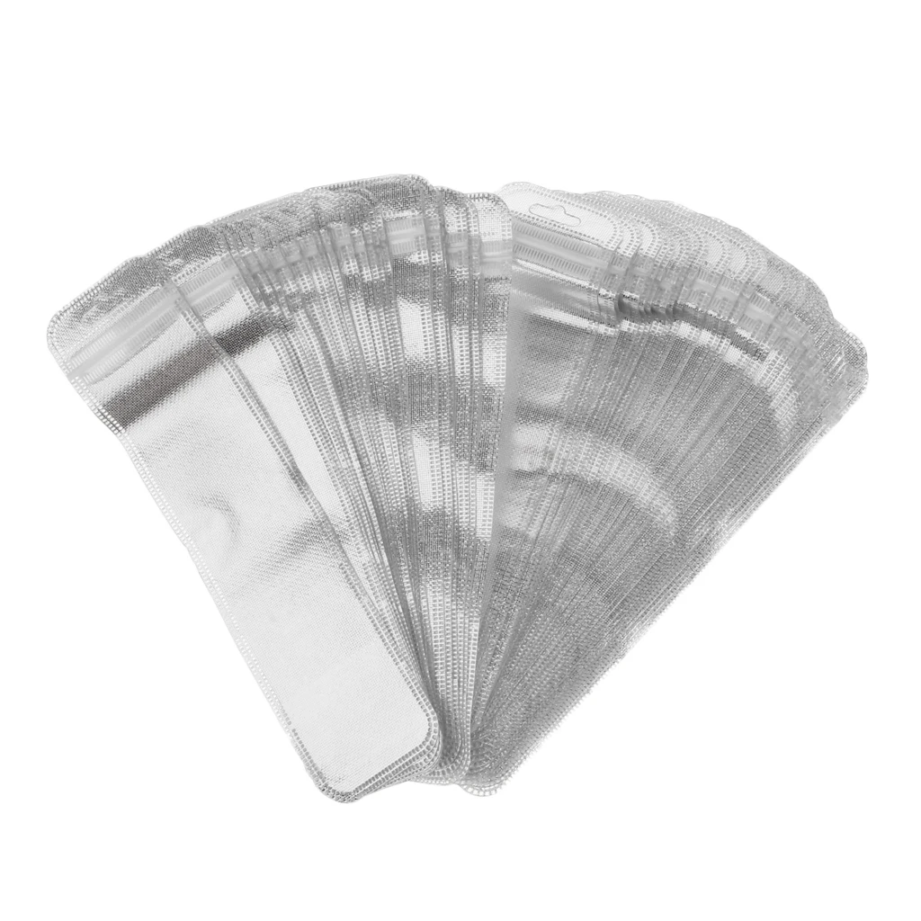 MagiDeal 50pcs Half-clear Polypropylene OPP Bags Plastic Bag Pouches 3 Size Available
