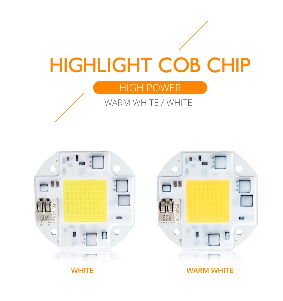 COB LED Chip Lamp 50W 30W 20W DIY Floodlight Spotlight Smart IC 100-240V High Lumen Diode Lamp Lights Beads No Welding Required (1)