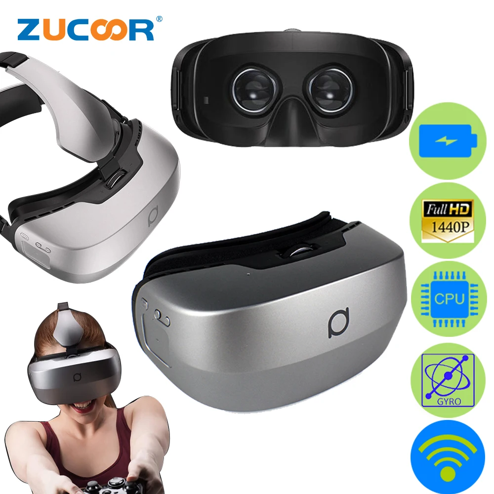 3D VR Game Video Movie Glasses Virtual Reality All in one 1440P 5.7" Display Box Quad Core