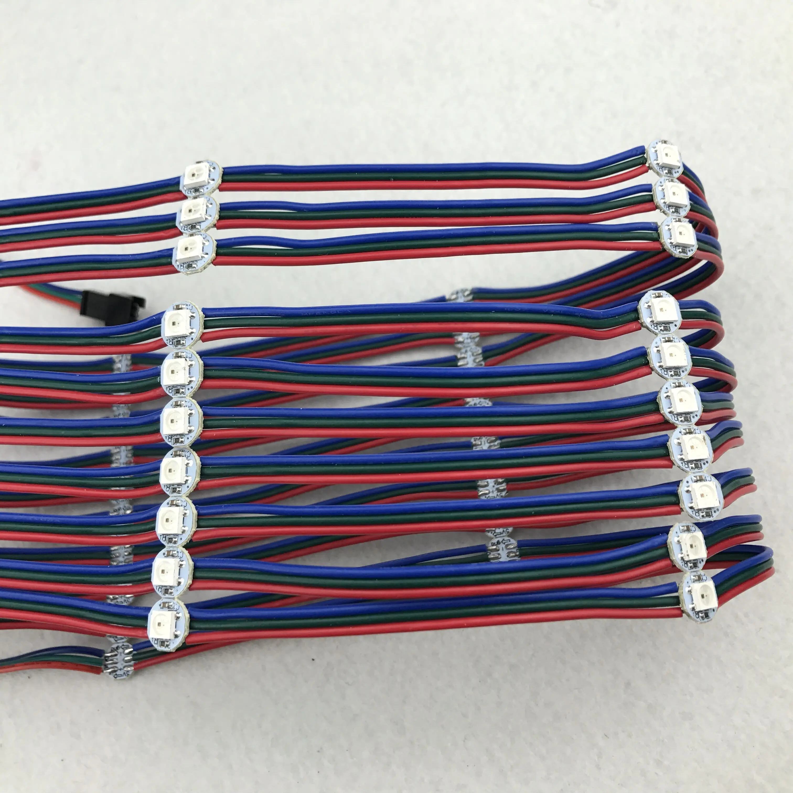 100 pcs/string DC12V SK6812 Addressable RGB Полноцветный пиксельный свет; 10 см расстояние между проводами; с RGB цветной провод; IP33