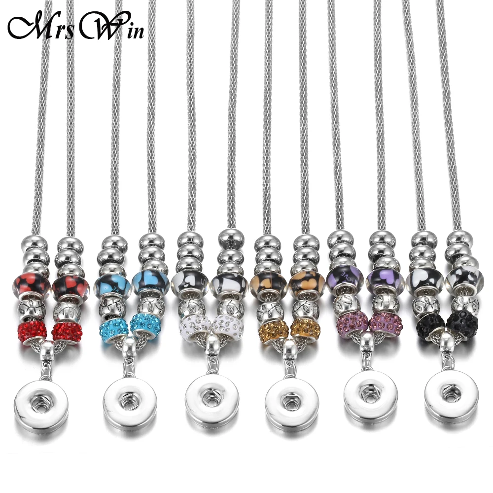 

Christmas Snap Jewelry Handmade Silver Lobster Buckle Snake Chain Tree of life Elephant Charms Beaded 18mm Snap Button Necklace