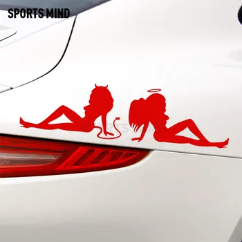 

3 Pieces Sports mind sexy Angel and devil beauty car styling Automobiles Waterproof Reflective vinyl Sticker Decal For All Car