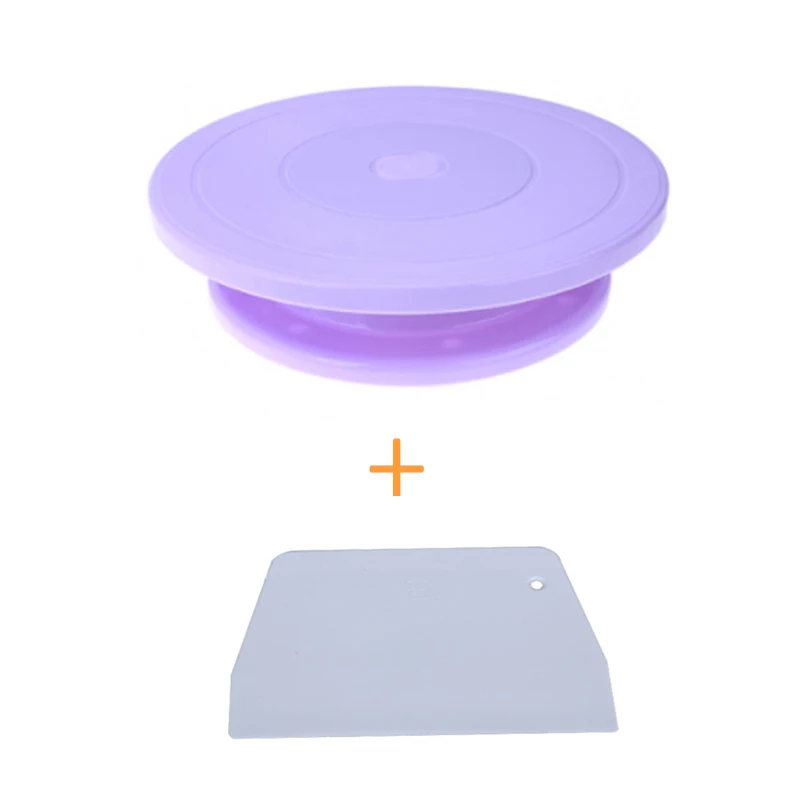 Купить вращающийся стол для торта получить скребок бесплатный инструмент для украшения торта вращающийся Вращающийся поворотный стол круглый вращающийся Спиннер вращающийся стол 132 - Цвет: Purple
