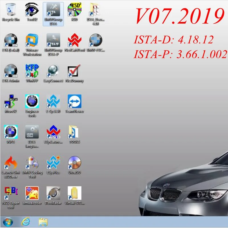 

For BMW Icom Next A2+B+C V07.2019 Software ISTA D 4.18.12 Inpa ETK E-SYS NCS with Expert mode hard disk SSD/HDD Auto diagnose