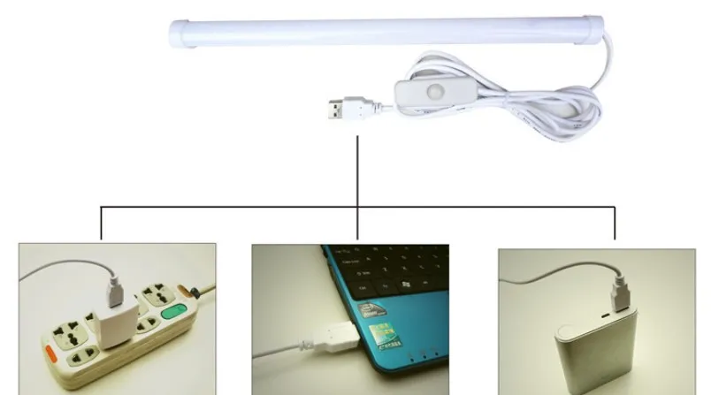 52 см светодио дный USB led жесткий бар огни портативный жесткий светодиодные ленты лампа с выключателем ночной школы чтение книги стол