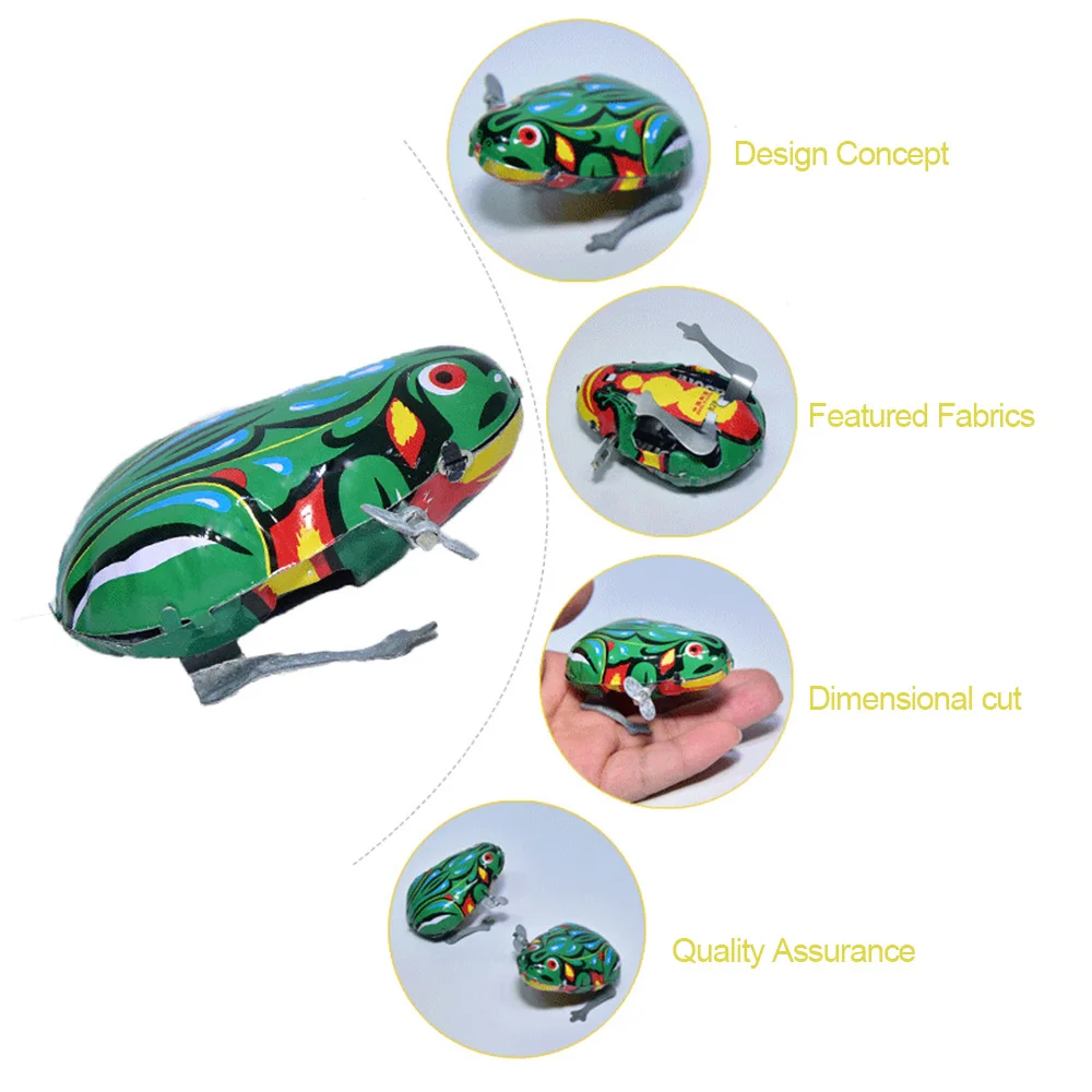 

Kids Classic Wind Up Frog Clockwork Toy Mini Pull Back Jumping Frog Vintage Toy for Children Boys Educational Tin Wind Up Toys