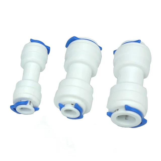 

1Pcs 1/4" 3/8" OD Tube Straight Equal Or Reducing Union Connector Fitting RO Water Reverse Osmosis Aquarium System