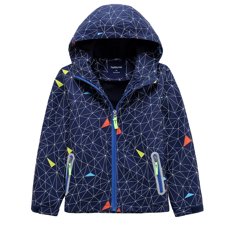 

Spring Jacket For Boys Autumn Fleece Hooded Coat Kids 4-13Years Children Jackets Windbreaker Fashion Boy Trench Coat Outwear