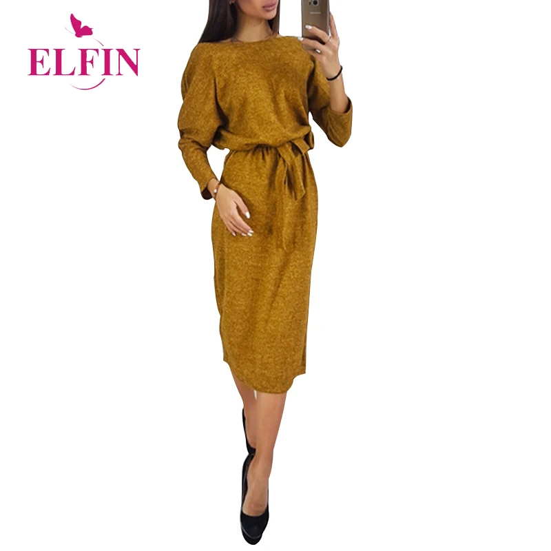 

Bandage Dress Backless Sexy Women Dress Long Sleeve Slim Fit Party Dresses Knee Length Solid Office Lady Spring 2019 SJ1861R