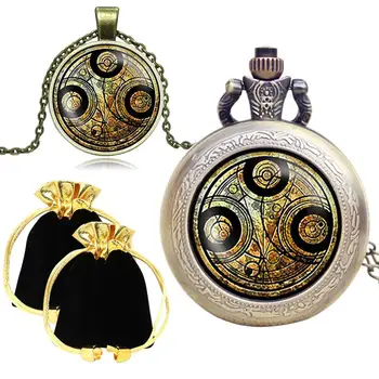

Exquisite Pocket Watches Doctor Who Women Pendant Necklace Quartz Watch Cosplay Fashion Movie Theme Pocket Watch Vintage Gift