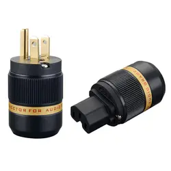 Выборг пара Hifi VM501G VF501G Чистая медь позолоченные США AC мощность Plug & IEC разъем для аудио DIY сетевой мощность кабель