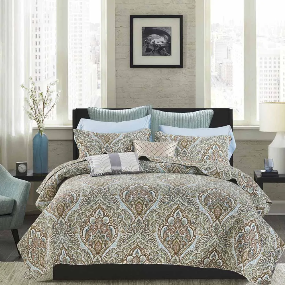 

plaids covered New style plain weave100%cotton bedspreads bed cover three-piece TRACKS AND COVERED plaid on the bed