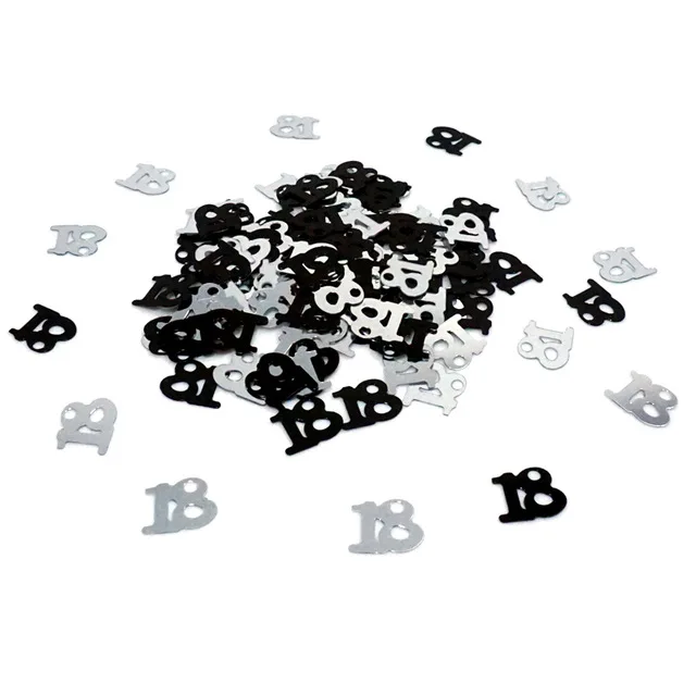 

500pcs/pack Multicolor Age Number Digital Black Sliver Age 18 Sprinkle Confetti Birthday Party Table Scatter Decor Confetti