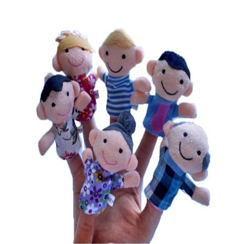 

SAILEROAD 6pcs 7CM Family Portrait Finger Puppets Mini Plush Baby Toy Girls Finger Puppets Educational Story Hand Puppet Cloth