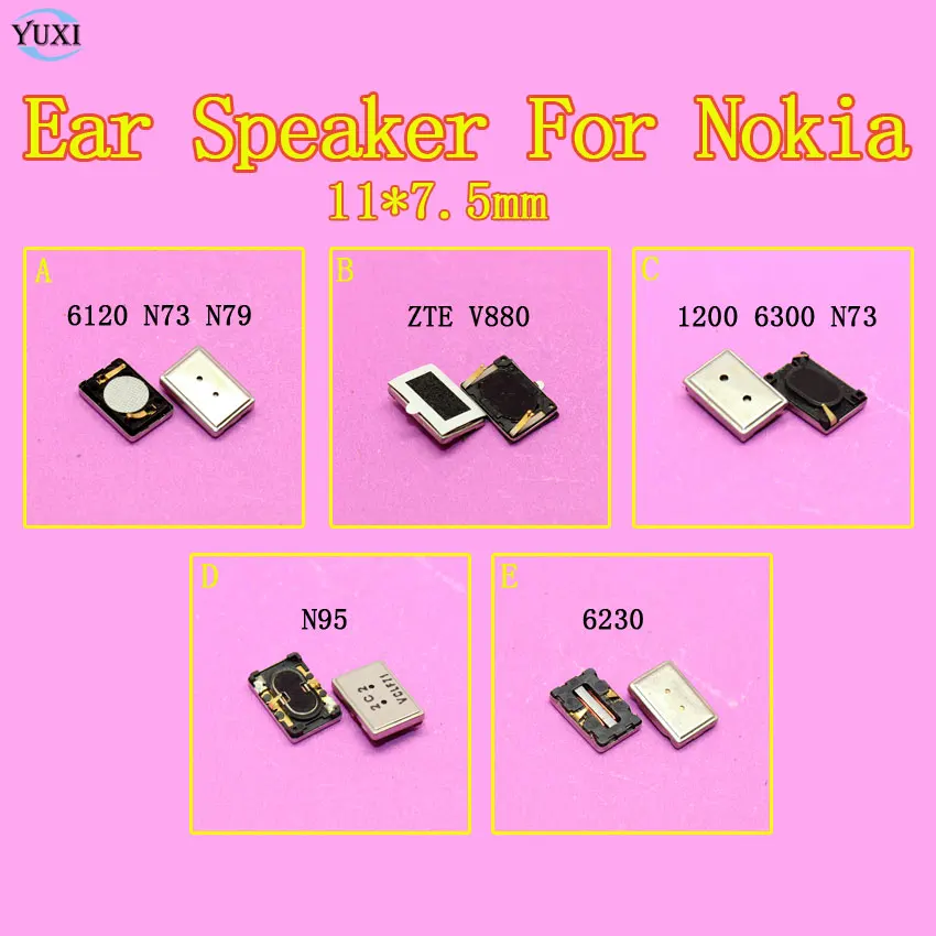 YuXi 2pcs Earpiece Receiver Handset Ear speaker replacement part for Nokia N73 N76 N79 N95 1200 6230 N81 6120 6300 ZTE V880 | Мобильные