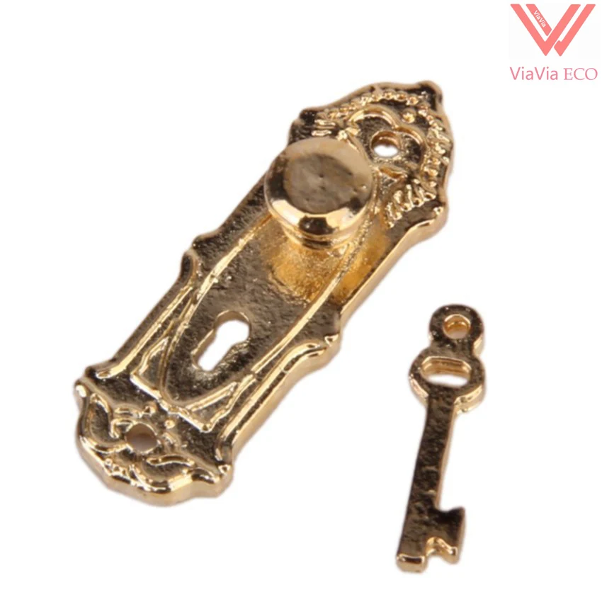 Miniature Sturdy Metal "KEYS" Wall Key Rack w/4 Hooks/Gold Keys DOLLHOUSE 1:12 