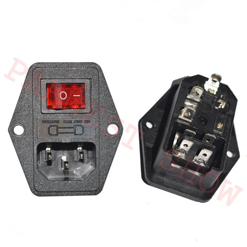 5 Pcs Potenza Di Commutazione Presa Del Connettore Ac 250 V Di Illuminazione Con Fuse Holder Per Per Computer Di Arcade Cabinet Jamma Arcade Kit Parti