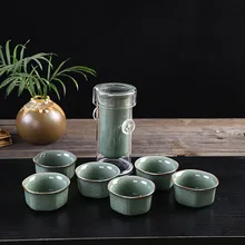 Китайский знаменитый Ge Kung Fu чайный набор включает 6 чайных чашек 1 чайный горшок, черный чайный стеклянный горшок фарфоровый бренд изысканный набор чайная чашка